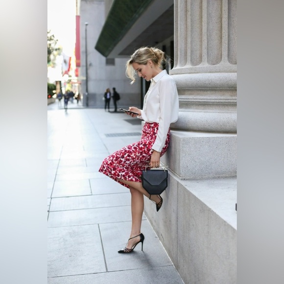 Who What Wear Fashion Pink Floral Pencil Skirt Size 4 - Picture 6 of 8